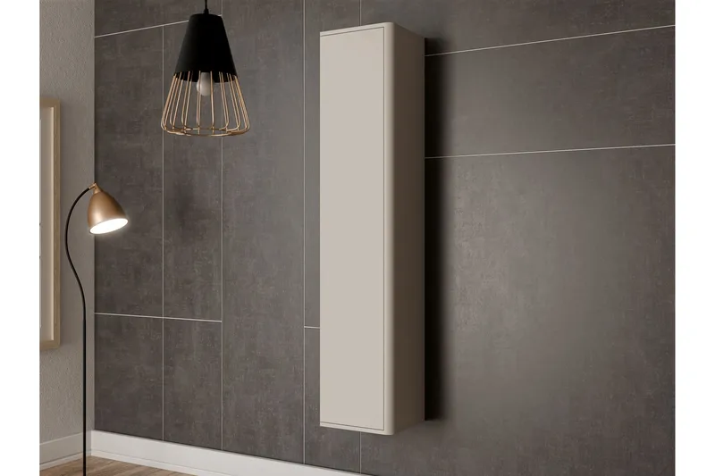 Zalricus Vitrinskåp 36x164 cm - Beige - Förvaring - Skåp - Vitrinskåp