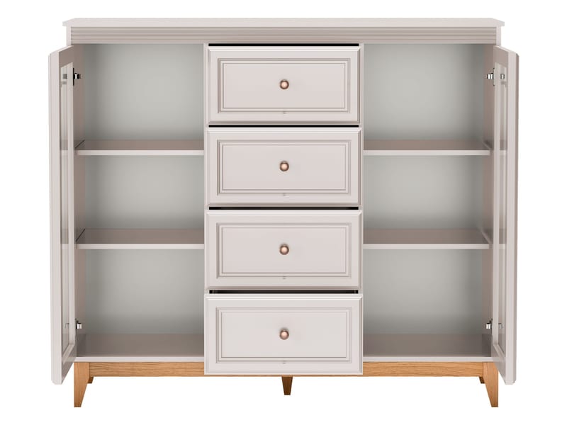 Zeylor Vitrinskåp 142 cm med Belysning - Förvaring - Skåp - Vitrinskåp