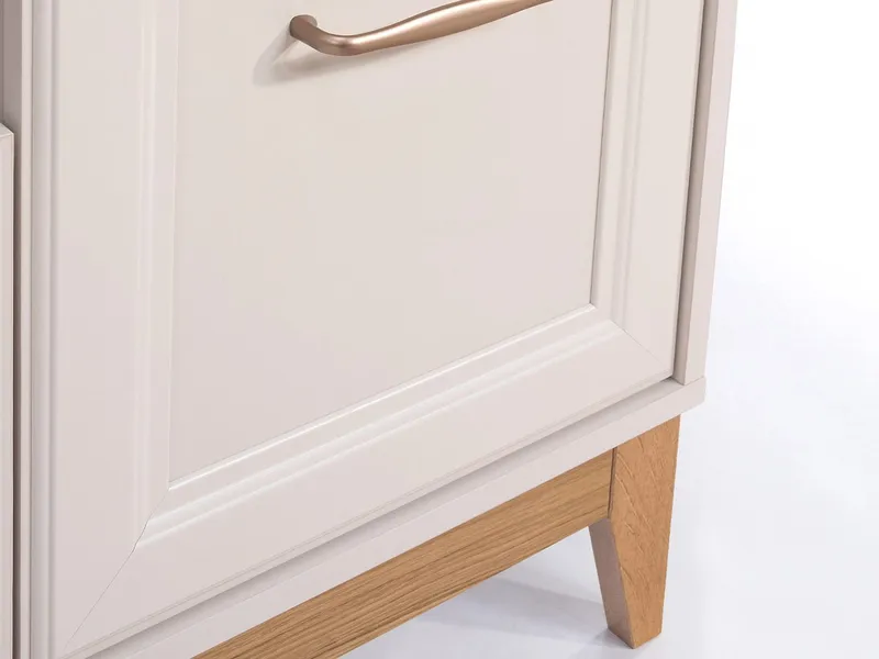 Zeylor Vitrinskåp 55 cm i Trä och Glas med Förvaring - Offwhite - Förvaring - Skåp - Vitrinskåp