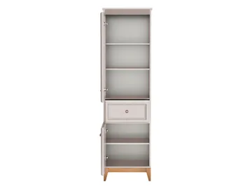 Zeylor Vitrinskåp 55 cm i Trä och Glas med Förvaring - Offwhite - Förvaring - Skåp - Vitrinskåp