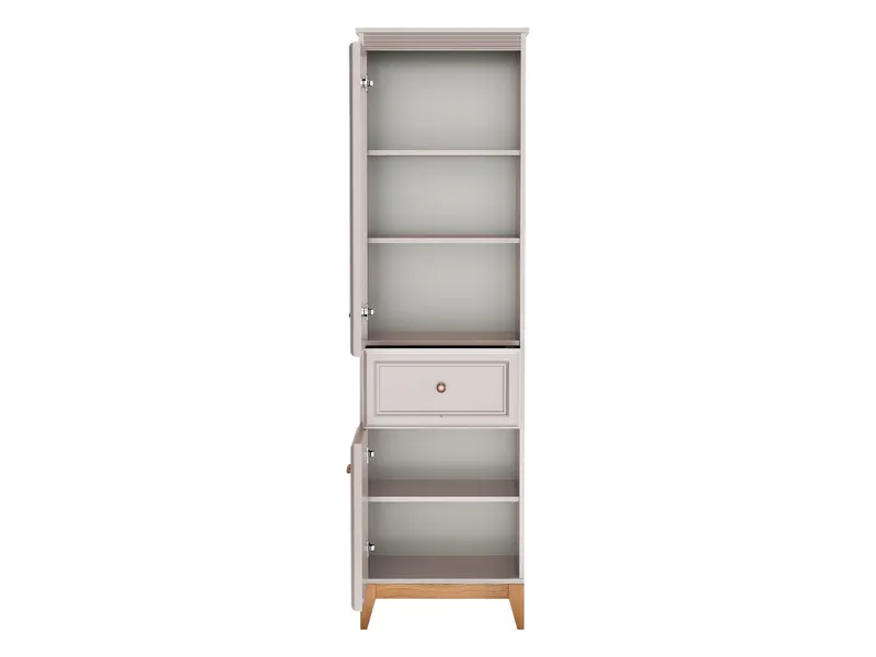 Zeylor Vitrinskåp 55 cm i Trä och Glas med Förvaring - Offwhite - Förvaring - Skåp - Vitrinskåp