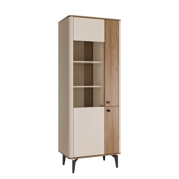 Zeyrin Vitrinskåp 74x190 cm - Brun|beige|svart - Förvaring - Skåp - Vitrinskåp