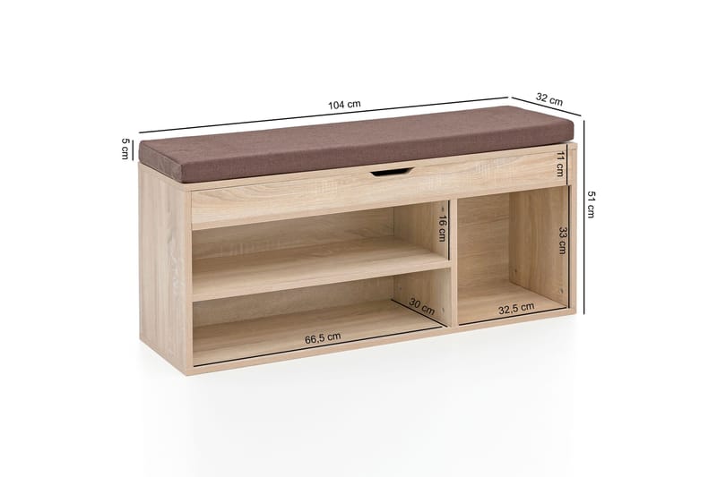 Anielle Skohylla 104x32 cm - Trä/natur - Förvaring - Skoförvaring