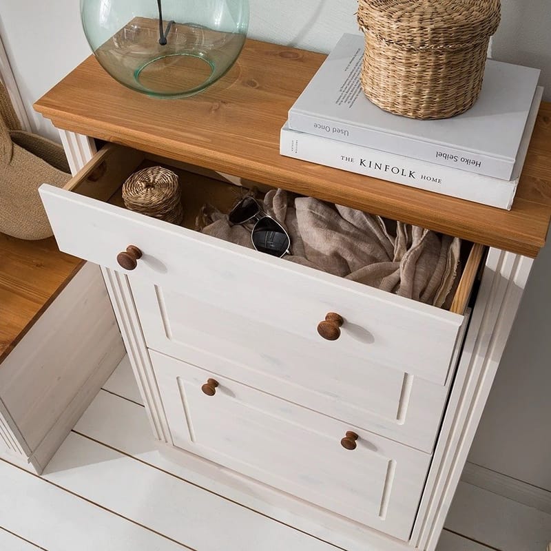 Anita Skoställ 80x105 cm - Vit/Honung - Förvaring - Skoförvaring - Skoskåp