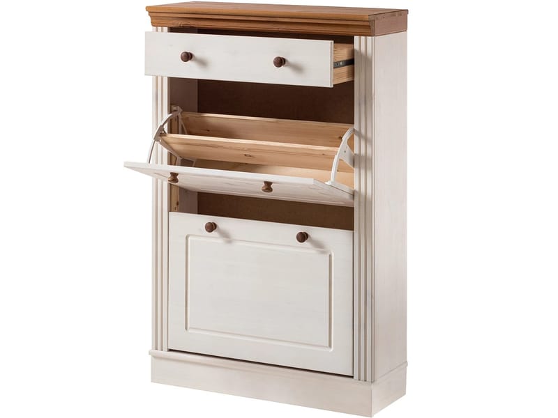 Anita Skoställ 80x105 cm - Vit/Honung - Förvaring - Skoförvaring - Skoskåp