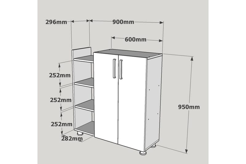 Asousa Skoskåp - Vit - Förvaring - Skoförvaring - Skoskåp