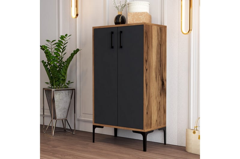 Babice Skoskåp 35x60 cm - Antracit/Valnöt - Förvaring - Skoförvaring - Skoskåp