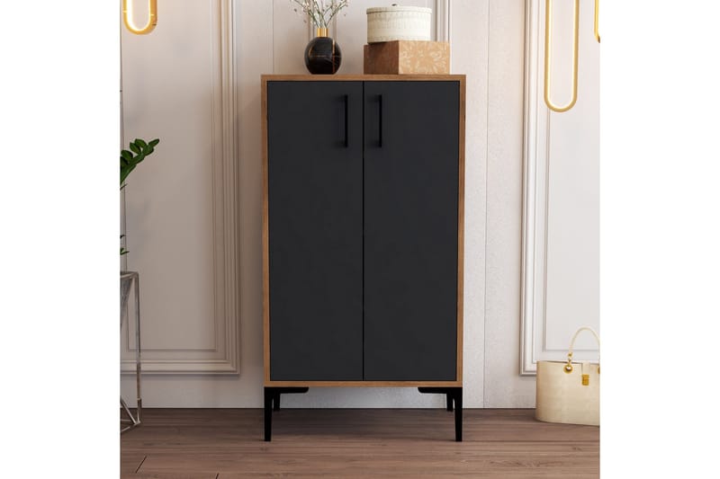 Babice Skoskåp 35x60 cm - Antracit/Valnöt - Förvaring - Skoförvaring - Skoskåp