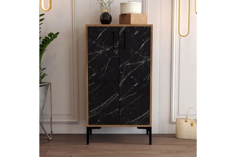 Babice Skoskåp 35x60 cm - Svart/Valnöt - Förvaring - Skoförvaring - Skoskåp