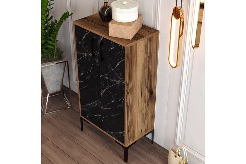 Babice Skoskåp 35x60 cm - Svart/Valnöt - Förvaring - Skoförvaring - Skoskåp