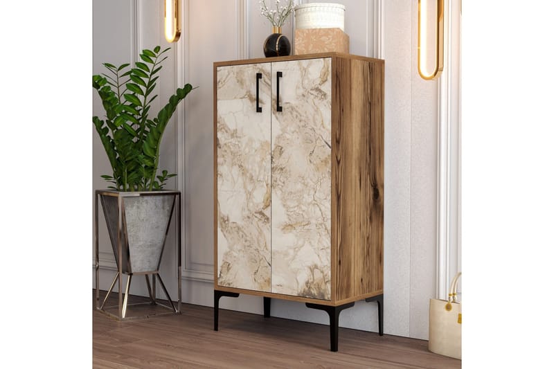 Babice Skoskåp 35x60 cm - Valnöt/Beige - Förvaring - Skoförvaring - Skoskåp