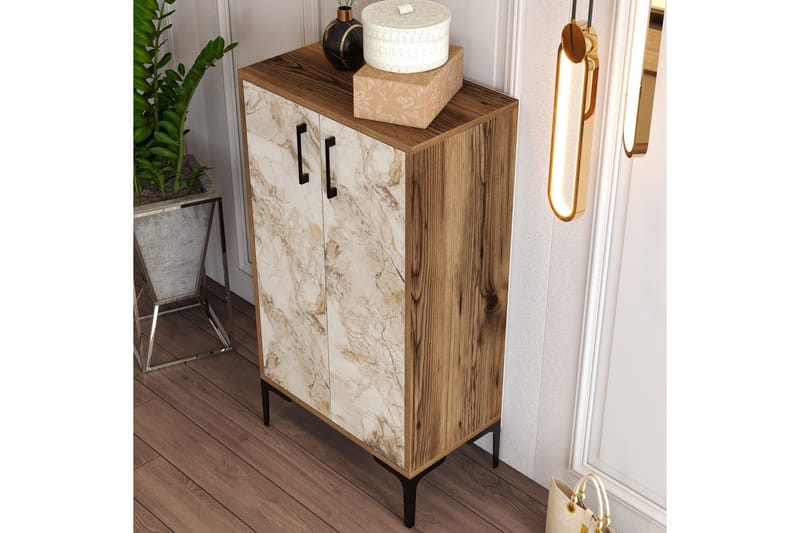 Babice Skoskåp 35x60 cm - Valnöt/Beige - Förvaring - Skoförvaring - Skoskåp