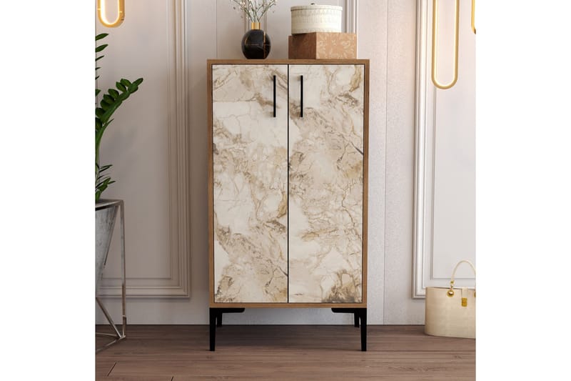 Babice Skoskåp 35x60 cm - Valnöt/Beige - Förvaring - Skoförvaring - Skoskåp