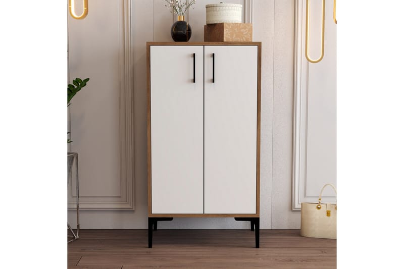 Babice Skoskåp 35x60 cm - Valnöt/Vit - Förvaring - Skoförvaring - Skoskåp