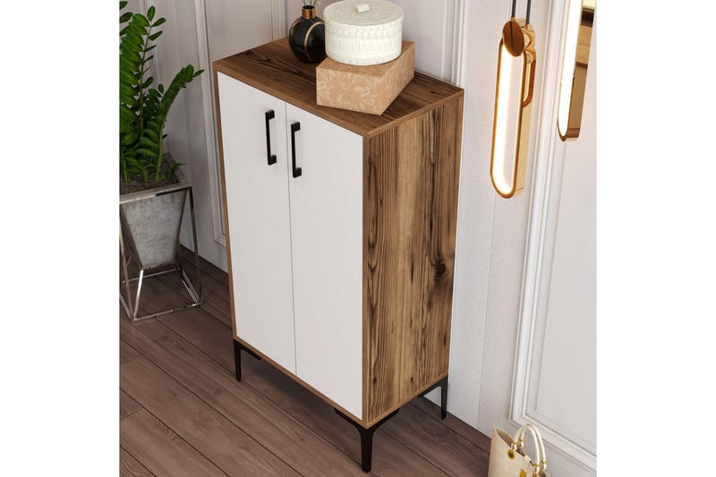 Babice Skoskåp 35x60 cm - Valnöt/Vit - Förvaring - Skoförvaring - Skoskåp