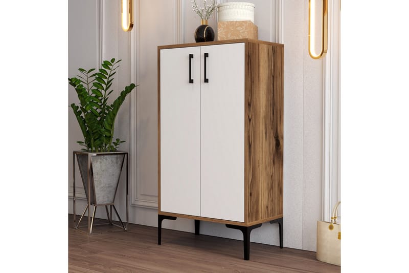Babice Skoskåp 35x60 cm - Valnöt/Vit - Förvaring - Skoförvaring - Skoskåp