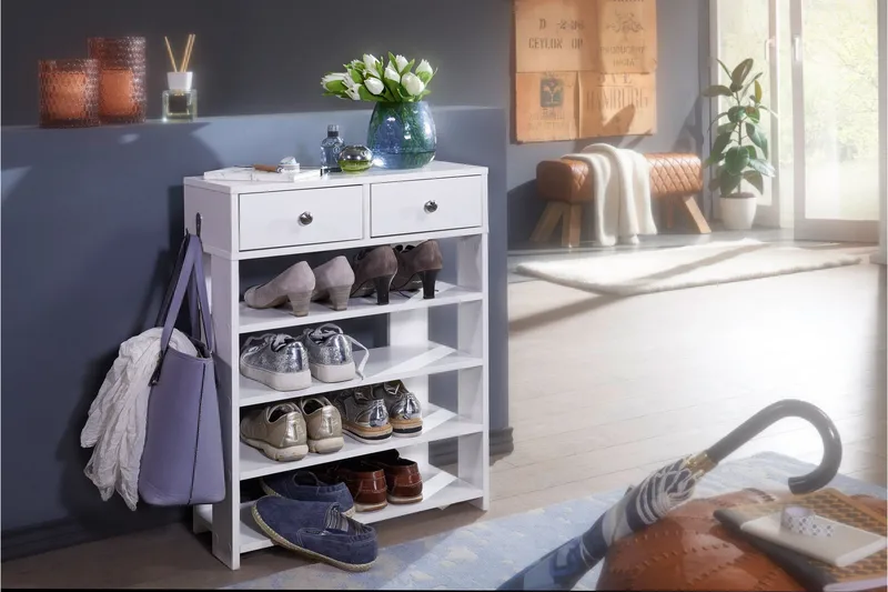 Basnaw Skoskåp 60x24 cm - Vit - Förvaring - Skoförvaring - Skoskåp