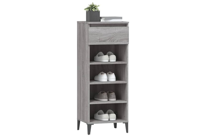 beBasic Skohylla grå sonoma 40x36x105 cm konstruerat trä - Grey - Förvaring - Skoförvaring