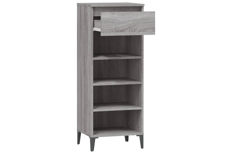 beBasic Skohylla grå sonoma 40x36x105 cm konstruerat trä - Grey - Förvaring - Skoförvaring