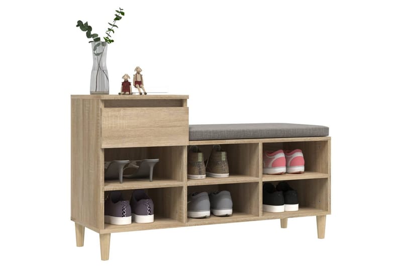 beBasic Skohylla sonoma-ek 102x36x60 cm konstruerat trä - Brown - Förvaring - Skoförvaring