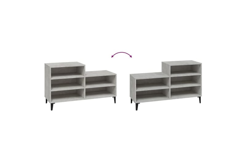 beBasic Skoskåp betonggrå 102x36x60 cm konstruerat trä - Grey - Förvaring - Skoförvaring - Skoskåp