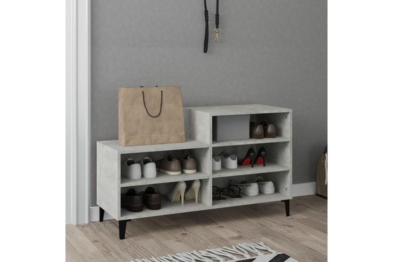 beBasic Skoskåp betonggrå 102x36x60 cm konstruerat trä - Grey - Skoskåp - Hallförvaring - Skoförvaring