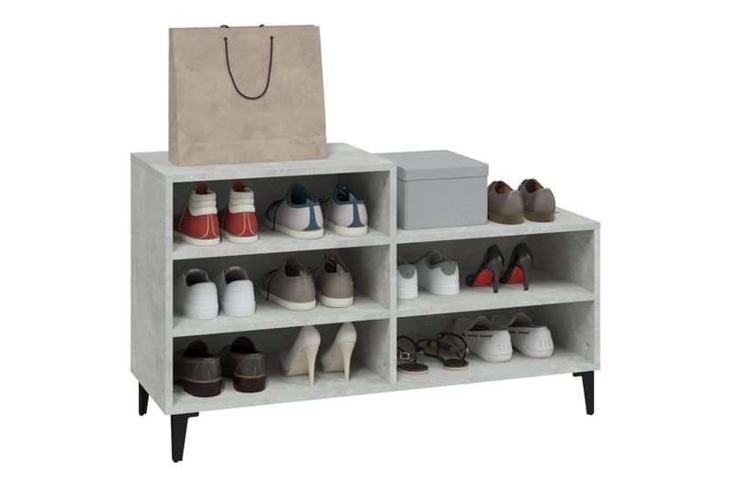 beBasic Skoskåp betonggrå 102x36x60 cm konstruerat trä - Grey - Förvaring - Skoförvaring - Skoskåp