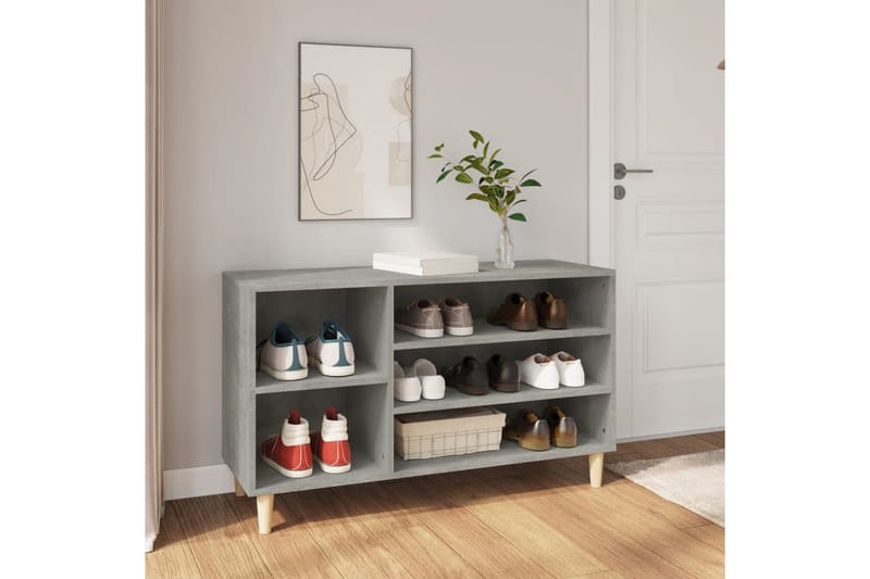 beBasic Skoskåp betonggrå 102x36x60 cm konstruerat trä - Grey - Skoskåp - Hallförvaring - Skoförvaring