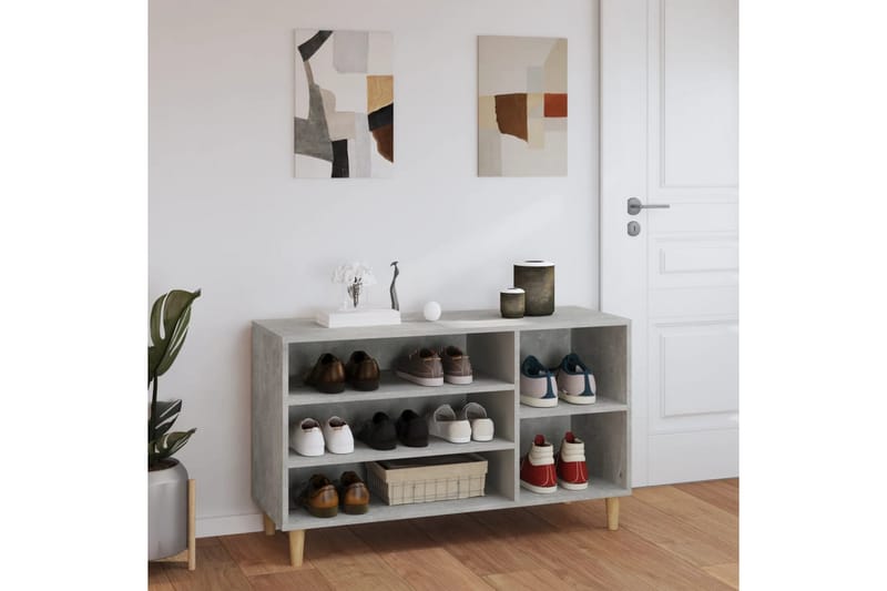 beBasic Skoskåp betonggrå 102x36x60 cm konstruerat trä - Grey - Förvaring - Skoförvaring - Skoskåp