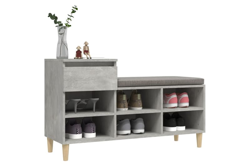 beBasic Skoskåp betonggrå 102x36x60 cm konstruerat trä - Grey - Förvaring - Skoförvaring - Skoskåp