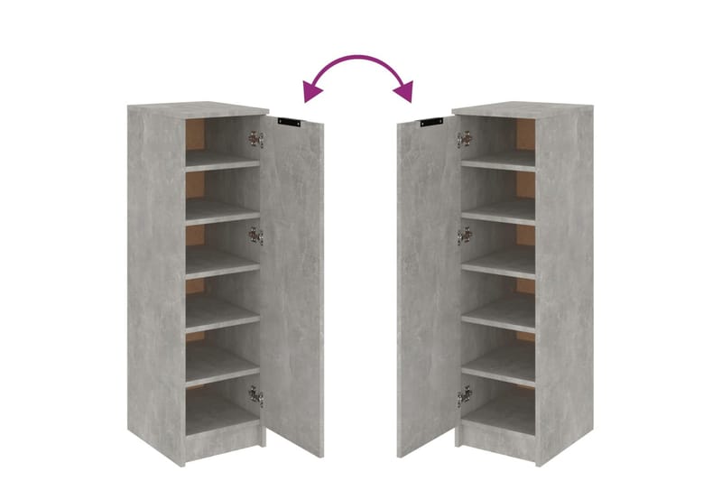 beBasic Skoskåp betonggrå 30x35x100 cm konstruerat trä - Grey - Skoskåp - Hallförvaring - Skoförvaring