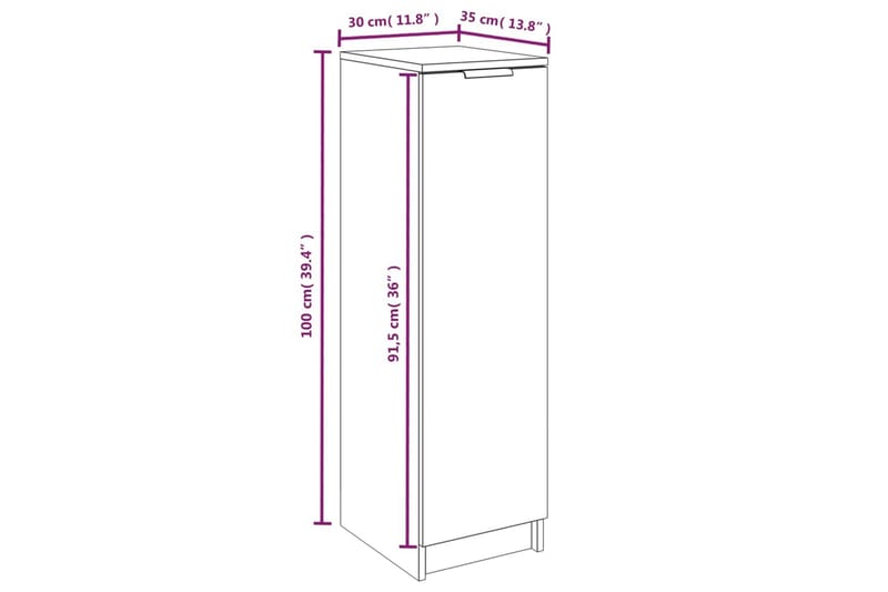 beBasic Skoskåp betonggrå 30x35x100 cm konstruerat trä - Grey - Skoskåp - Hallförvaring - Skoförvaring