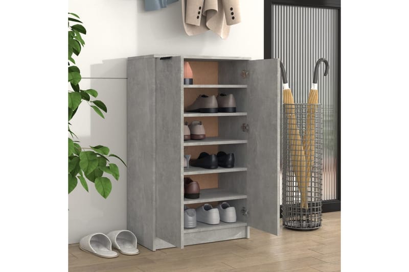 beBasic Skoskåp betonggrå 59x35x100 cm konstruerat trä - Grey - Skoskåp - Hallförvaring - Skoförvaring