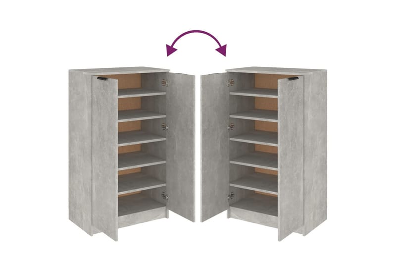 beBasic Skoskåp betonggrå 59x35x100 cm konstruerat trä - Grey - Skoskåp - Hallförvaring - Skoförvaring