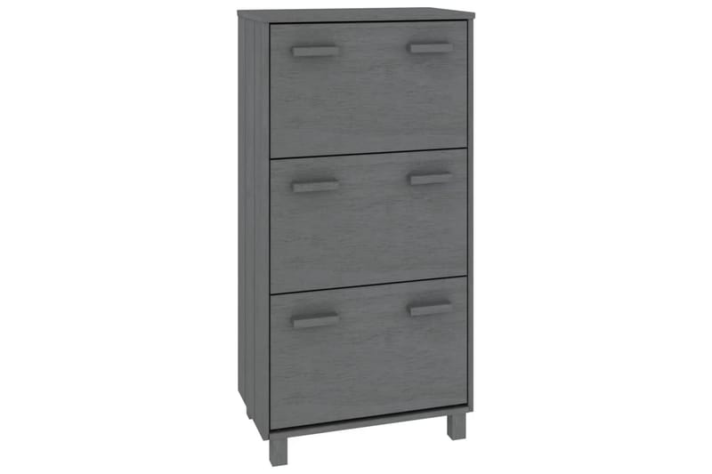 beBasic Skoskåp mörkgrå 59,5x35x117 cm massiv furu - Grey - Förvaring - Skoförvaring - Skoskåp