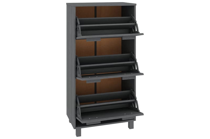beBasic Skoskåp mörkgrå 59,5x35x117 cm massiv furu - Grey - Förvaring - Skoförvaring - Skoskåp