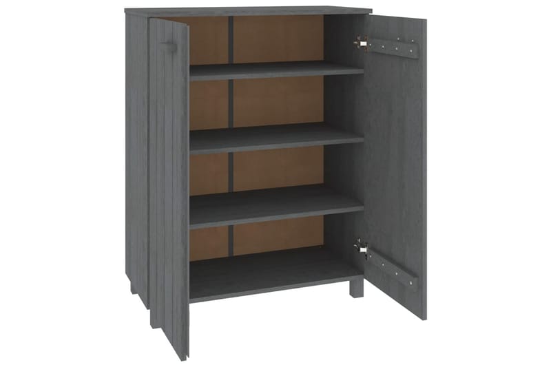 beBasic Skoskåp mörkgrå 85x40x108 cm massiv furu - Grey - Förvaring - Skoförvaring - Skoskåp