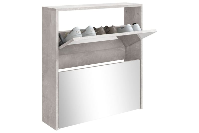 beBasic Skoskåp med 2 skåp betonggrå 63x17x67 cm - Grey - Skoskåp - Hallförvaring - Skoförvaring