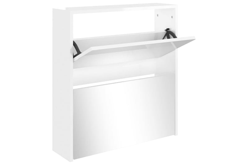 beBasic Skoskåp med 2 skåp högglans vit 63x17x67 cm - White - Förvaring - Skoförvaring - Skoskåp