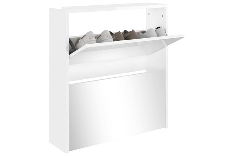 beBasic Skoskåp med 2 skåp högglans vit 63x17x67 cm - White - Förvaring - Skoförvaring - Skoskåp