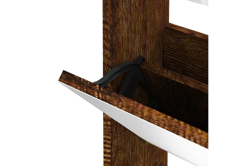 beBasic Skoskåp med 3 skåp rökfärgad ek 63x17x102,5 cm - Brown - Förvaring - Skoförvaring - Skoskåp