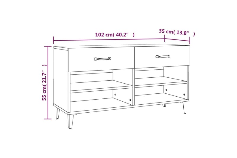 beBasic Skoskåp svart 102x35x55 cm konstruerat trä - Black - Förvaring - Skoförvaring - Skoskåp