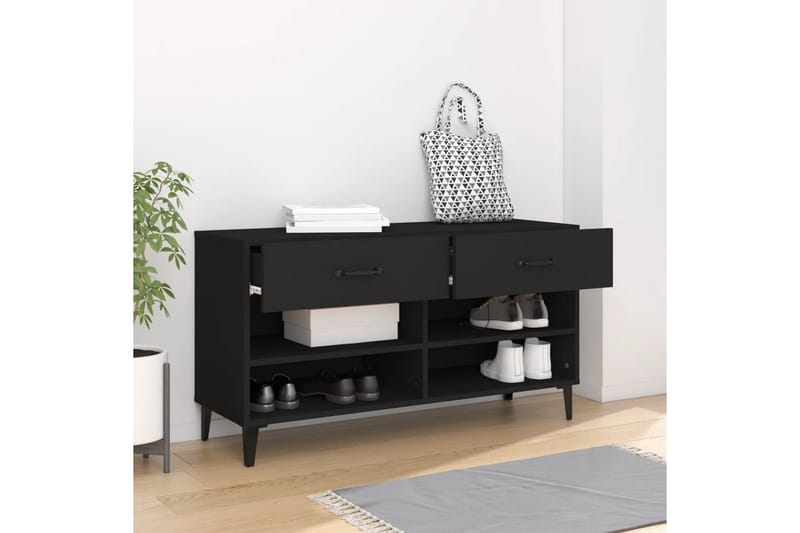 beBasic Skoskåp svart 102x35x55 cm konstruerat trä - Black - Förvaring - Skoförvaring - Skoskåp