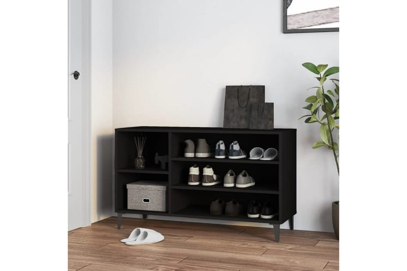 beBasic Skoskåp svart 102x36x60 cm konstruerat trä - Black - Förvaring - Skoförvaring - Skoskåp