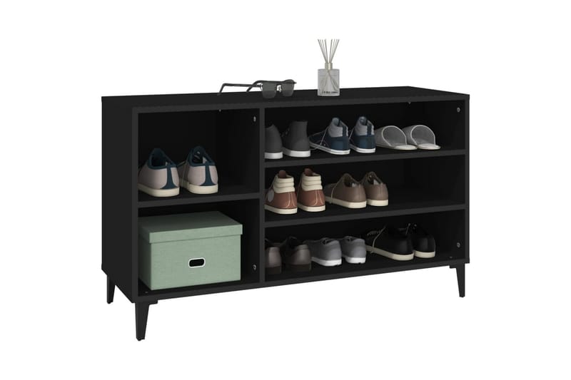 beBasic Skoskåp svart 102x36x60 cm konstruerat trä - Black - Förvaring - Skoförvaring - Skoskåp