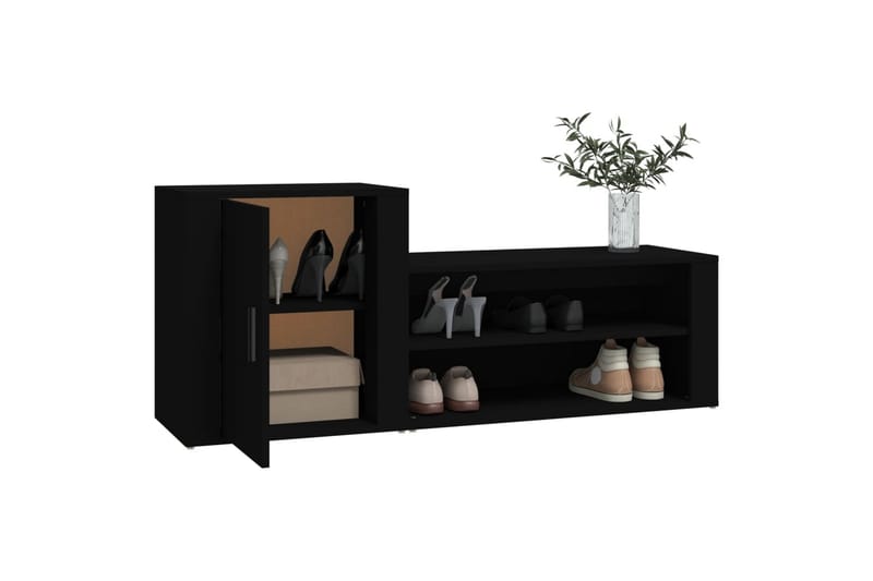 beBasic Skoskåp svart 130x35x54 cm konstruerat trä - Black - Förvaring - Skoförvaring - Skoskåp
