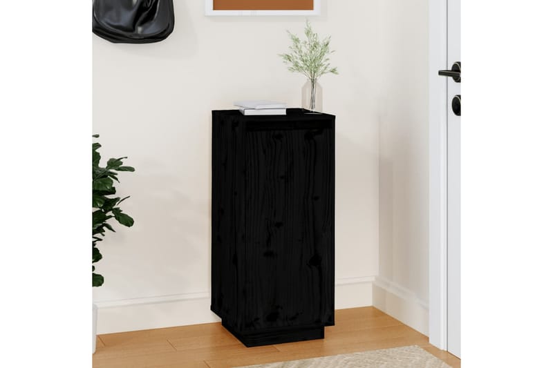 beBasic Skoskåp svart 35x35x80 cm massiv furu - Black - Förvaring - Skoförvaring - Skoskåp