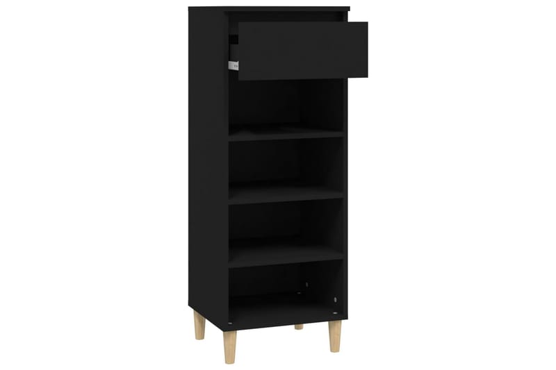 beBasic Skoskåp svart 40x36x105 cm konstruerat trä - Black - Skoskåp - Hallförvaring - Skoförvaring