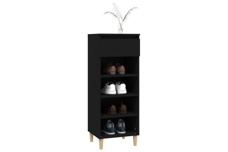 beBasic Skoskåp svart 40x36x105 cm konstruerat trä - Black - Förvaring - Skoförvaring - Skoskåp