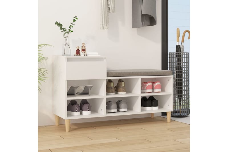 beBasic Skoskåp vit 102x36x60 cm konstruerat trä - White - Förvaring - Skoförvaring - Skoskåp